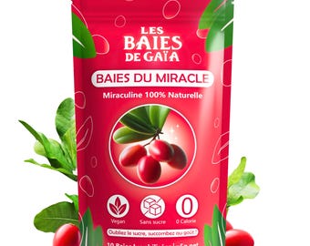10 Baies du Miracle lyophilisées - Miraculine 100% Naturelle - Les Baies de Gaïa