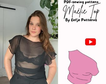 Maelie Top Sewing Pattern | Easy Beginner PDF (XXS-XXL)