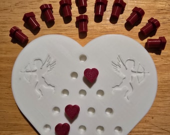 3D printed Heart shape peg game STL