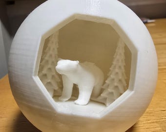 3D Printed Bear Ornament STL File