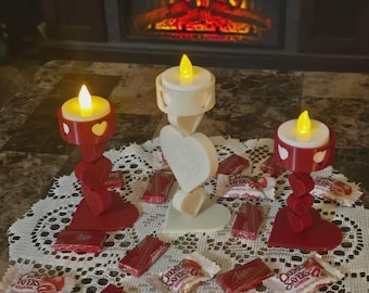 3D printed 3 tier valentine candle holders