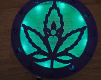 Marijuana Leaf LED Clock STL File