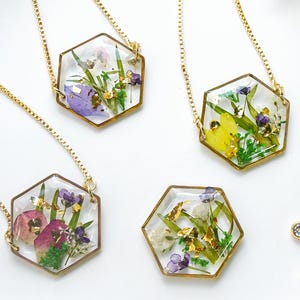 Pressed Flower Bracelet: Birth Month Charm, Gold/Silver Plated