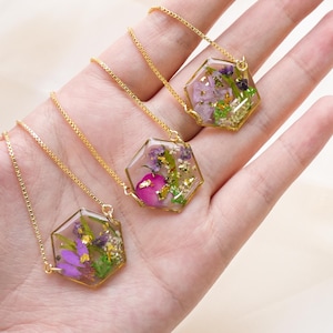 Pressed Flower Bracelet: Birth Month Charm, Gold/Silver Plated