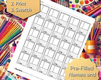 Universal Swatch Chart – For Watercolors, Acrylics, Gouache, Acrylic Inks & More