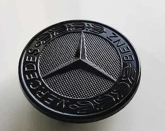 57mm Gloss Black fit for Mercedes-Benz Star Emblem for Front Hood