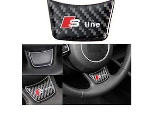 Carbon S Line Steering Wheel Emblem – Decorative Sticker fit for Audi A3, A4 B8, A6 C7