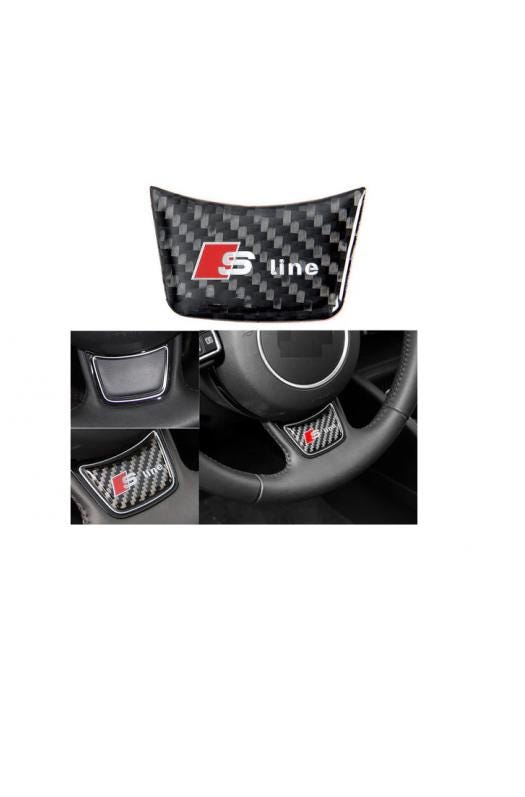 Carbon S Line Steering Wheel Emblem – Decorative Sticker fit for Audi A3, A4 B8, A6 C7