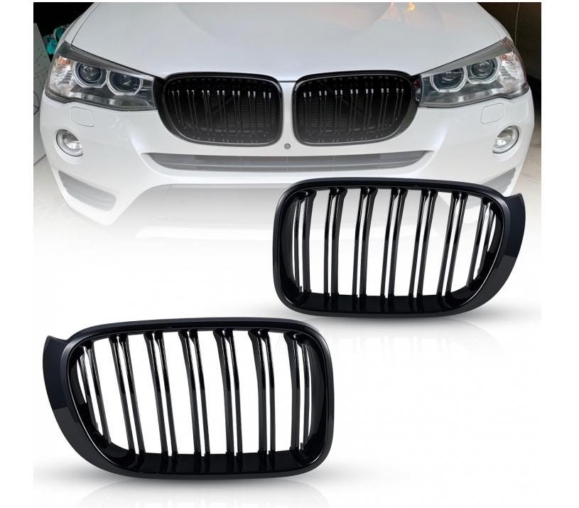 Sleek Gloss Black Kidney Front Grille for BMW X3 & Lebanon