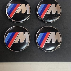 68mm Wheel Center Caps – Set of 4  M Logo Rim Hub Caps Badge Emblems fit for BMW Wheels