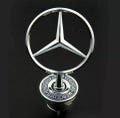 44mm Raised Chrome Star Bonnet Emblem Badge with Blue Lettering for Mercedes-Benz C-Class, E-Class, and S-Class product logo