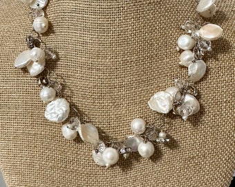 Ststement Pearl and crystal necklace