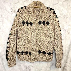 60’s Handmade Wool Cowichan style cardigan