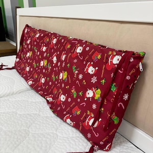 Christmas Bumper Cover ONLY 10&quot; 12&quot; 14&quot; 16&quot; height full twin queen wooden rail cover case headboard montessori