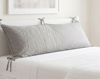 Funda de almohada para barandilla de cama, cojín acolchado para cama, funda de almohada suave hecha a mano