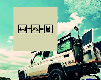 4x4 Offroad Sticker I Jeep Sticker I Mountain Offroad Design I Funny Car Sticker I Rocker Hand Symbol I Four-Wheel Drive Decoration I Offroad Fun I