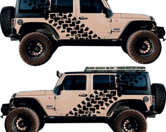 Off-road vehicle vinyl decal | Tire tracks for off-road vehicles | Gift for off-road enthusiasts | 4WD matching sticker design | 4WD Jeep