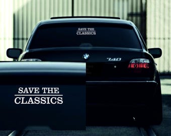 Save The Classics lettering | Car rear sticker | Retro lettering | Classic cars | Gift for vintage car enthusiasts | H approval