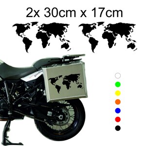 Sticker set for motorcycle trunk world map sticker set I motorcycle trunk decor I gift for motorcyclists I globe styling