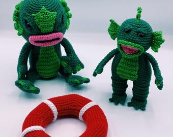 Kreatur aus der Schwarzen Lagune inspiriert von Amigurumi