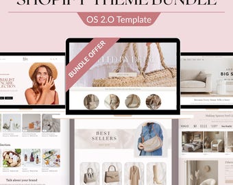 Boutique Shopify Theme Bundle | Minimalist Website Design Template for Fashion & Lifestyle Brands, Shopify 2.0