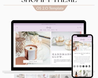 Candle Shopify Theme | Minimalist Purple Boutique Website Design Template, Shopify 2.0