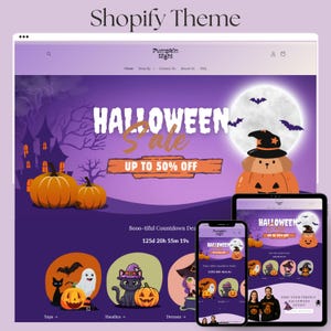 Halloween-Websitevorlage, Halloween-Shopstifte, Boutique-Shopisiere-Thema, Shopify 2.0-Themen, Website-Designvorlage, bearbeitbare Canva-Vorlagen
