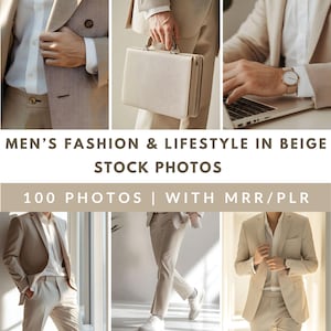 Men’s Lifestyle Stock Photos | Beige Fashion & Faceless Marketing Images (MRR / PLR)