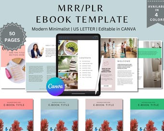 MRR/ PLR Ebook Template | Canva Modern Minimalist Design for Coaches, Entrepreneurs & Course Creators