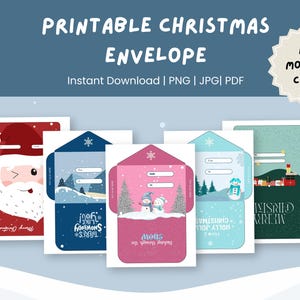 Weihnachtsgeld Umschläge | Printable Urlaub Geschenk Kartenhalter | Festliche Bargeld Umschlag Designs | DIY Weihnachtsumschläge