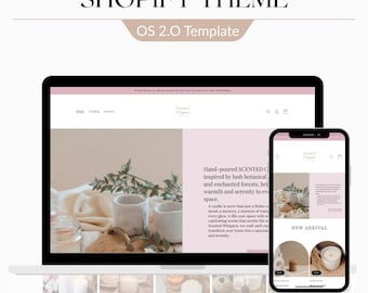 Tema de Shopify para velas de lujo/Plantilla de Shopify 2.0 para boutique minimalista, plantillas de diseño web