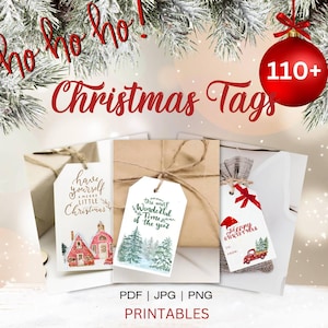 Printable Christmas Gift Tags | Merry Christmas Gift Tag Printable | Holiday Party Favor Tag | Holiday Tag