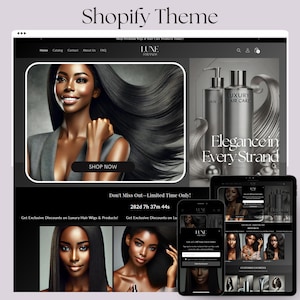 Shopify Theme for Hair Business,Wig Website Template,Hair Website Template,Boutique Shopify 2.0 Theme,Customizable Premium Website Design