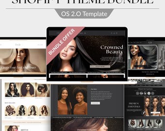 Hair Shopify Theme Bundle | 3-in-1 Shopify 2.0 Website Design Templates for Beauty & Boutique Brands