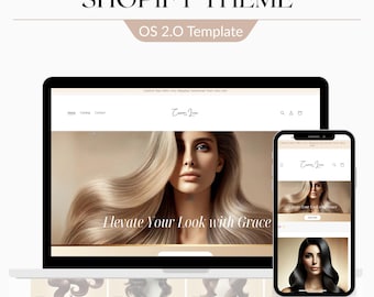 Luxury Hair Shopify Theme | Shopify 2.0 Template for Wig & Beauty Brands, Website Design Templates