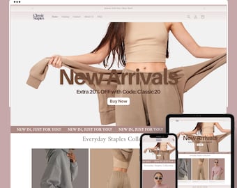 Boutique Shopify Theme | Minimalist Fashion Website Design Template | Shopify 2.0 | Canva Editable Banners