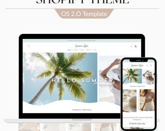 Summer Boutique Shopify Theme| Fashion and Beauty, Shopify 2.0 Themes, Website Design Template