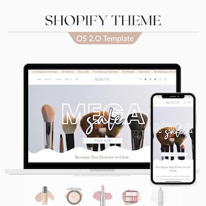 Minimalist White Shopify Theme, Skincare, Beauty & Lifestyle Boutique, Shopify 2.0, Website design template