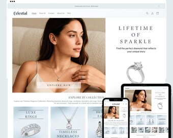 Tema de Shopify para boutique de joyería/plantilla de diseño web para moda y accesorios, Shopify 2.0