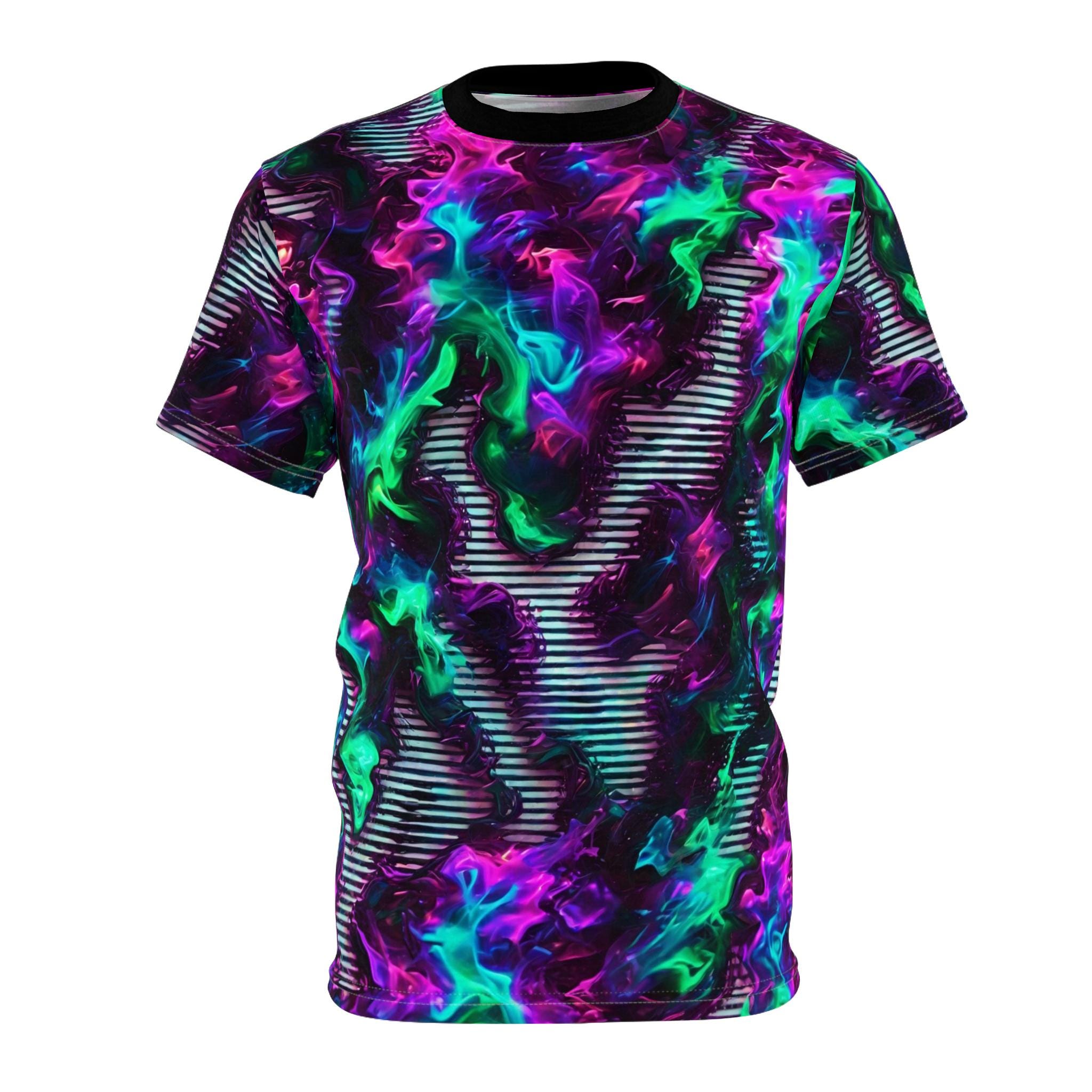 Neon Blazing Glitch T-shirt - Etsy