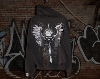 Oversized Gothic Hoodie: Emo Grunge Y2K Streetwear