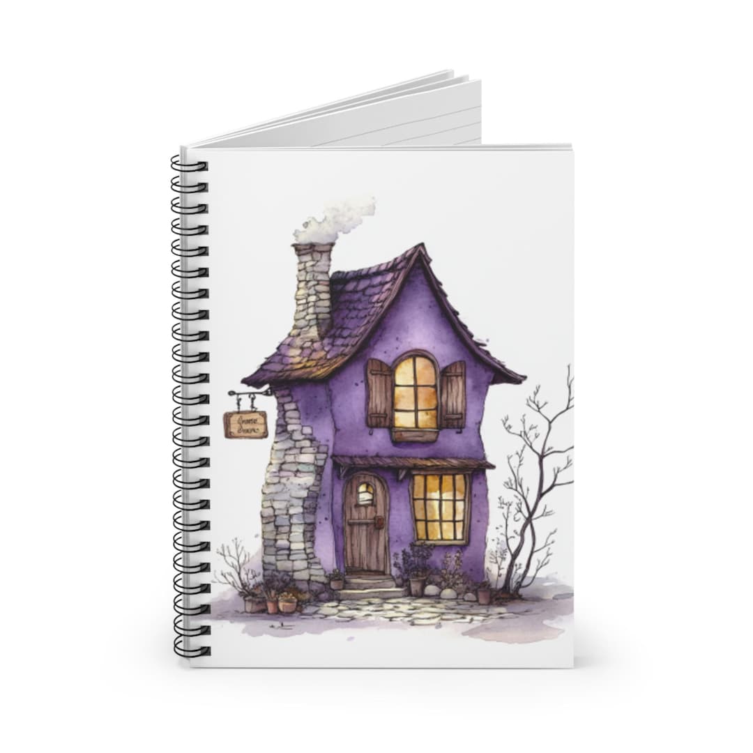 Cute Cottage Fairy Core Journal, Whimsical Elf House Ruled Line ...