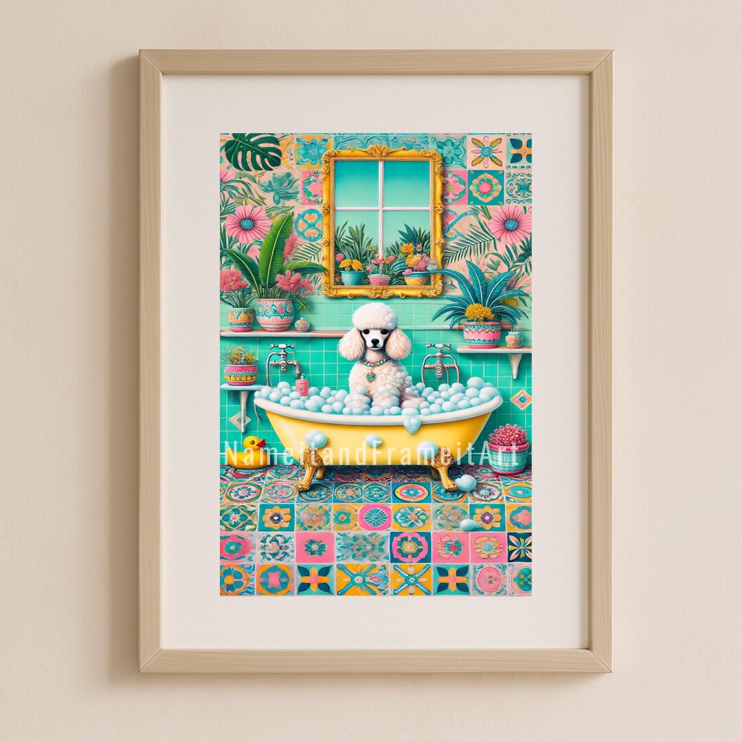 Pampered Poodle Paradise – Tropical Bathroom Delight! - Etsy