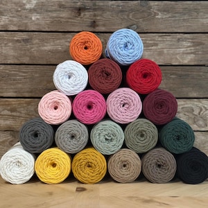 3mm 1ply macrame cord, 100% cotton single strand custom color weaving knitting yarn rope, single twist string for macrame wall hanging DIY