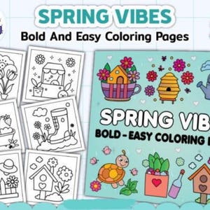 春の塗り絵｜子供も大人も楽しめる、大胆で簡単な50ページ（印刷可能なPDF）