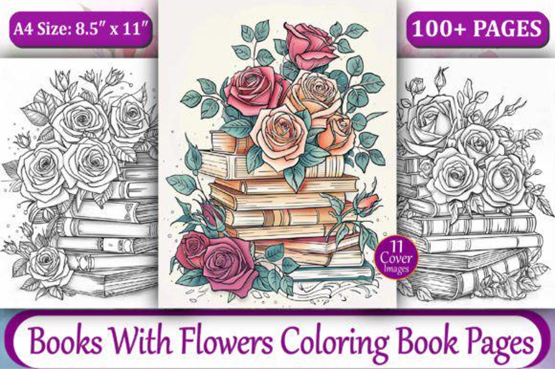 Floral Coloring Book for Adults – Relaxing Flower Designs (PDF Pattern ...