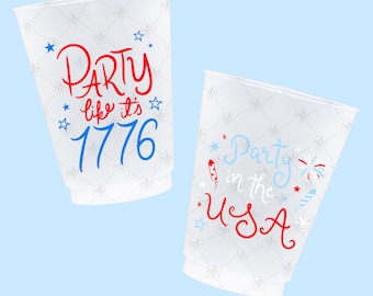 Fourth of Jully Party Tassen | Party Like It's 1776, Party in den USA, 4. Juli Gastgeschenke, Amerika 250-jähriges Jubiläum (12er-Set)