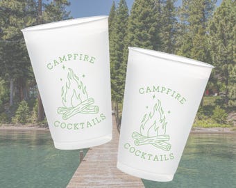 Camping Bachelorette Party Cups | Campfire Cocktails, Set of 12