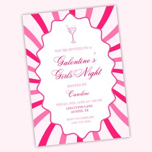 Galentine’s Day Party Invitation | Galentine&#39;s Brunch Invite, Galentine&#39;s Template, Valentine’s Invite, Pink Party, Galentine’s Girls Night