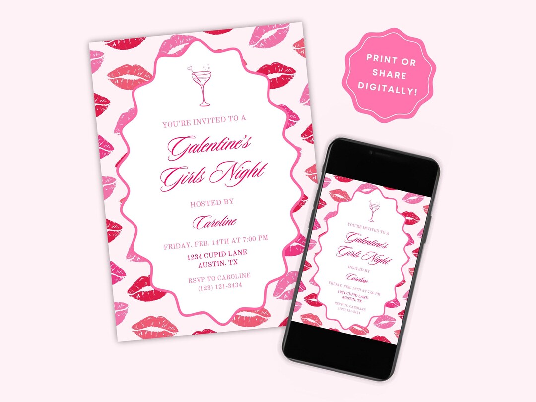 Galentines Invitation Digital Printable | Galentines Party Invite ...